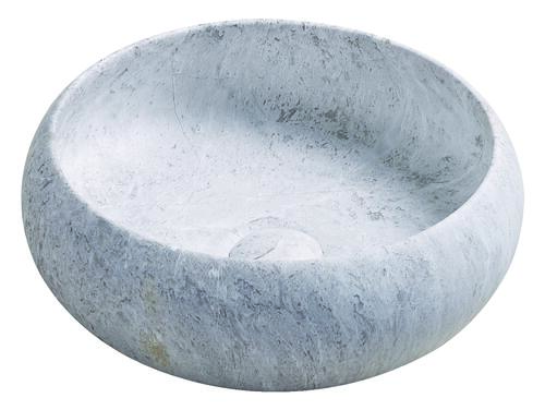 Vasque ronde à poser SORA en céramique Ø36 x h.12 cm - Marbre gris